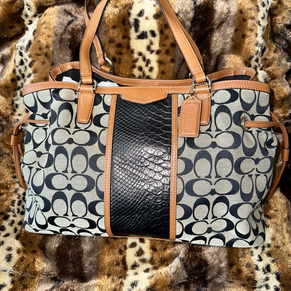 Coach Signature Stripe Tote Bag ( Style No: E1495-F29863)